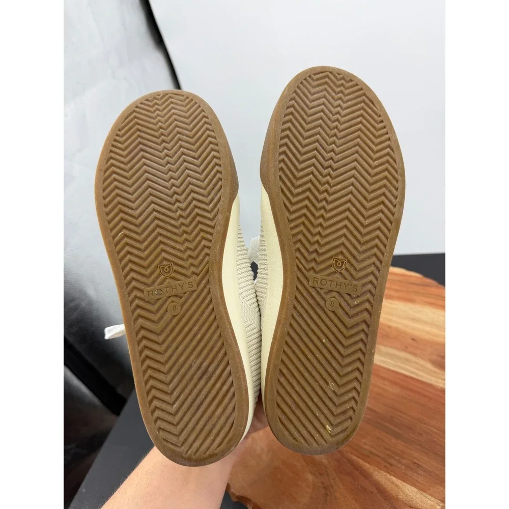 Rothy's RS01 Sneaker Women‎ Size 8 Bone White Lace Up Low Top Sustainable Casual